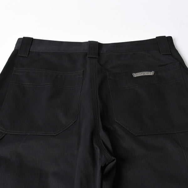 新品未使用 CHROME HEARTS クロムハーツ カーペンター ダブルニーパンツ サイズ33 クロスボールボタン ホースシュー ブラック 中古 4a007524
