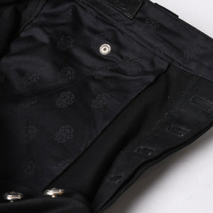 新品未使用 CHROME HEARTS クロムハーツ カーペンター ダブルニーパンツ サイズ33 クロスボールボタン ホースシュー ブラック 中古 4a007524