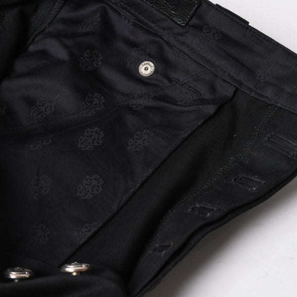 新品未使用 CHROME HEARTS クロムハーツ カーペンター ダブルニーパンツ サイズ33 クロスボールボタン ホースシュー ブラック 中古 4a007524