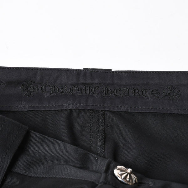 新品未使用 CHROME HEARTS クロムハーツ カーペンター ダブルニーパンツ サイズ33 クロスボールボタン ホースシュー ブラック 中古 4a007524