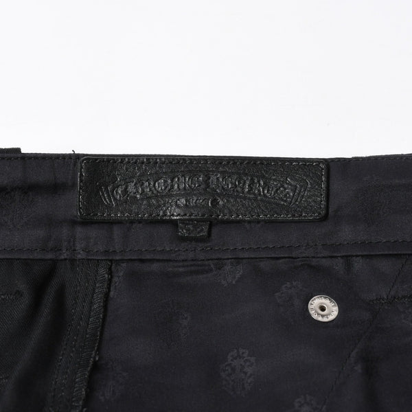 新品未使用 CHROME HEARTS クロムハーツ カーペンター ダブルニーパンツ サイズ33 クロスボールボタン ホースシュー ブラック 中古 4a007524