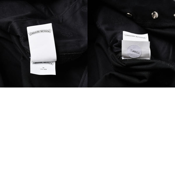 新品未使用 CHROME HEARTS クロムハーツ カーペンター ダブルニーパンツ サイズ33 クロスボールボタン ホースシュー ブラック 中古 4a007524