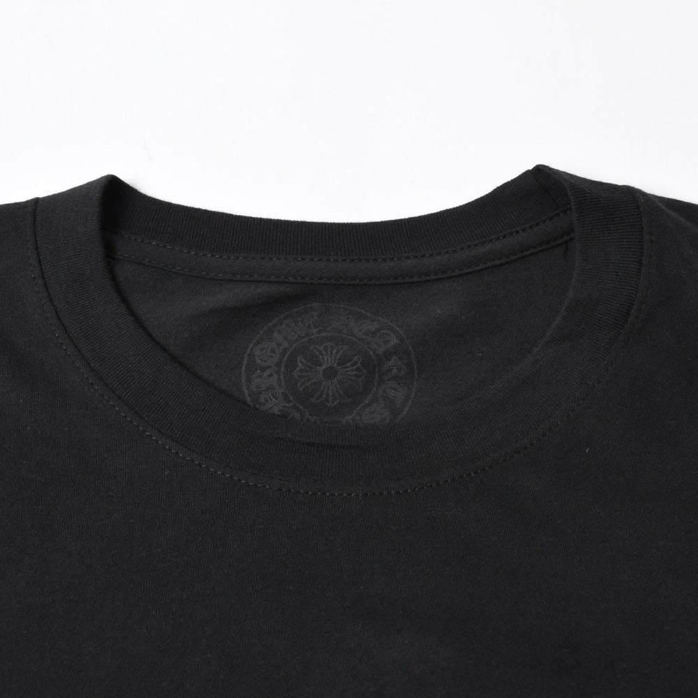 新品未使用 CHROME HEARTS クロムハーツ 長袖Tシャツ サイズM フローラルクロス ホースシュー ブラック 新型 中古 4a007493