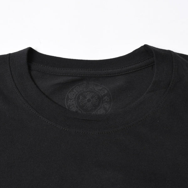 新品未使用 CHROME HEARTS クロムハーツ 長袖Tシャツ サイズM フローラルクロス ホースシュー ブラック 新型 中古 4a007493