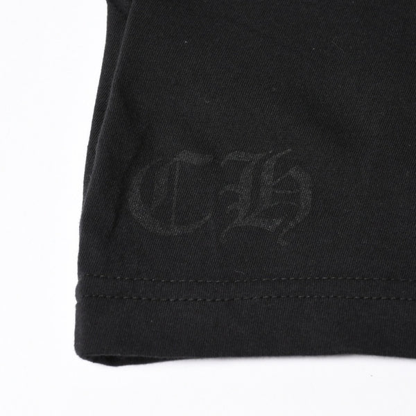 新品未使用 CHROME HEARTS クロムハーツ 長袖Tシャツ サイズM フローラルクロス ホースシュー ブラック 新型 中古 4a007493
