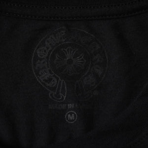 新品未使用 CHROME HEARTS クロムハーツ 長袖Tシャツ サイズM フローラルクロス ホースシュー ブラック 新型 中古 4a007493