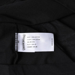 新品未使用 CHROME HEARTS クロムハーツ 長袖Tシャツ サイズM フローラルクロス ホースシュー ブラック 新型 中古 4a007493