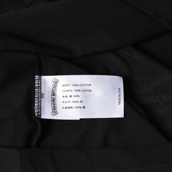 新品未使用 CHROME HEARTS クロムハーツ 長袖Tシャツ サイズM フローラルクロス ホースシュー ブラック 新型 中古 4a007493