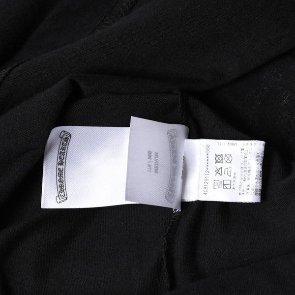 新品未使用 CHROME HEARTS クロムハーツ 長袖Tシャツ サイズM フローラルクロス ホースシュー ブラック 新型 中古 4a007493