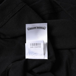 新品未使用 CHROME HEARTS クロムハーツ 長袖Tシャツ サイズM フローラルクロス ホースシュー ブラック 新型 中古 4a007493