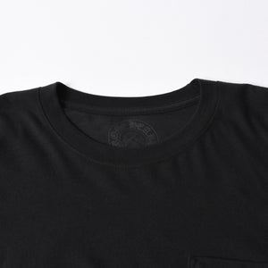 新品未使用 CHROME HEARTS クロムハーツ 長袖Tシャツ サイズL フローラルクロス ホースシュー ブラック 新型 中古 4a007494