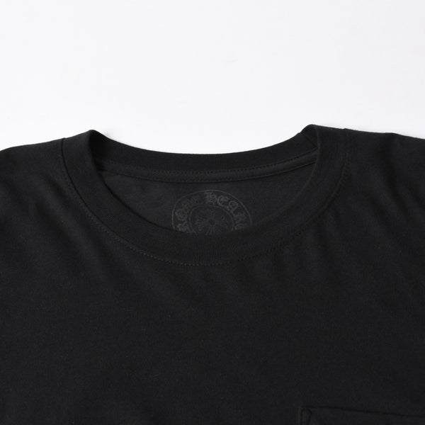 新品未使用 CHROME HEARTS クロムハーツ 長袖Tシャツ サイズL フローラルクロス ホースシュー ブラック 新型 中古 4a007494