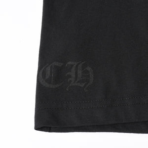 新品未使用 CHROME HEARTS クロムハーツ 長袖Tシャツ サイズL フローラルクロス ホースシュー ブラック 新型 中古 4a007494