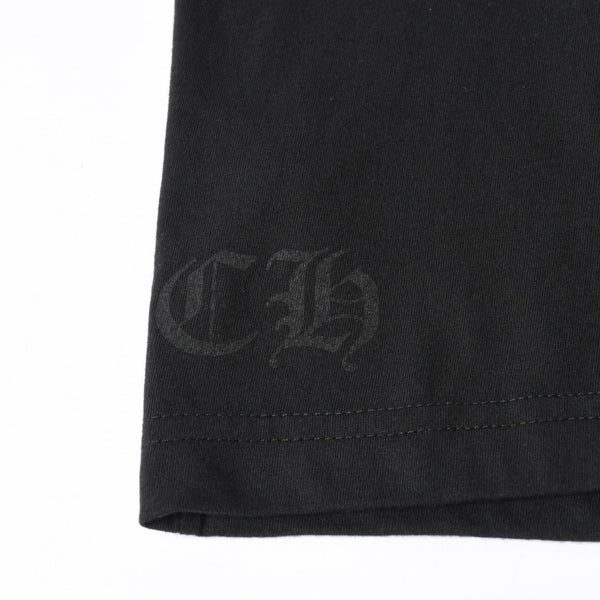 新品未使用 CHROME HEARTS クロムハーツ 長袖Tシャツ サイズL フローラルクロス ホースシュー ブラック 新型 中古 4a007494