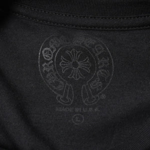新品未使用 CHROME HEARTS クロムハーツ 長袖Tシャツ サイズL フローラルクロス ホースシュー ブラック 新型 中古 4a007494