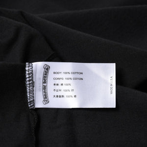 新品未使用 CHROME HEARTS クロムハーツ 長袖Tシャツ サイズL フローラルクロス ホースシュー ブラック 新型 中古 4a007494