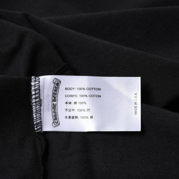 新品未使用 CHROME HEARTS クロムハーツ 長袖Tシャツ サイズL フローラルクロス ホースシュー ブラック 新型 中古 4a007494