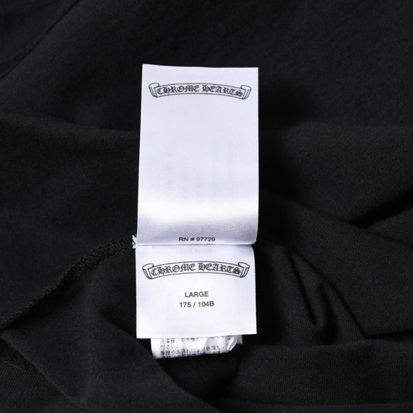 新品未使用 CHROME HEARTS クロムハーツ 長袖Tシャツ サイズL フローラルクロス ホースシュー ブラック 新型 中古 4a007494