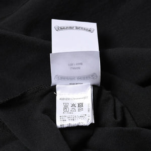 新品未使用 CHROME HEARTS クロムハーツ 長袖Tシャツ サイズL フローラルクロス ホースシュー ブラック 新型 中古 4a007494