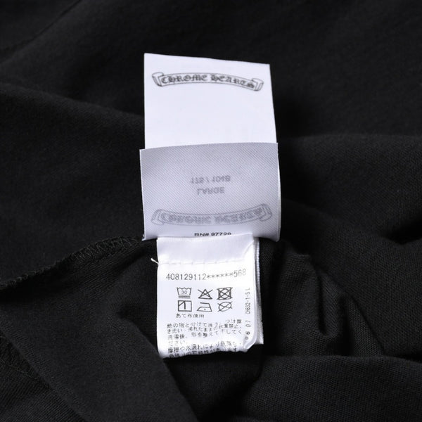 新品未使用 CHROME HEARTS クロムハーツ 長袖Tシャツ サイズL フローラルクロス ホースシュー ブラック 新型 中古 4a007494