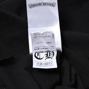 新品未使用 CHROME HEARTS クロムハーツ 長袖Tシャツ サイズL フローラルクロス ホースシュー ブラック 新型 中古 4a007494