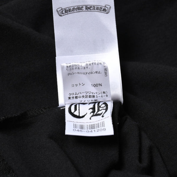 新品未使用 CHROME HEARTS クロムハーツ 長袖Tシャツ サイズL フローラルクロス ホースシュー ブラック 新型 中古 4a007494