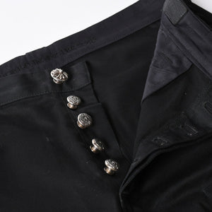 新品未使用 CHROME HEARTS クロムハーツ カーペンター ダブルニーパンツ サイズ33 クロスボールボタン ホースシュー ブラック 中古 4a007524