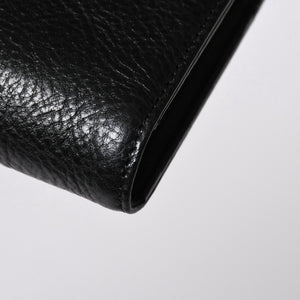 極美品 CHROME HEARTS クロムハーツ WAVE CROSS BALL ウェーブ クロスボールボタン レザーウォレット 長財布 ダガー ブラック 中古 4a007502