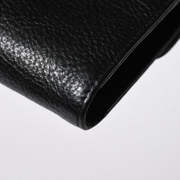極美品 CHROME HEARTS クロムハーツ WAVE CROSS BALL ウェーブ クロスボールボタン レザーウォレット 長財布 ダガー ブラック 中古 4a007502