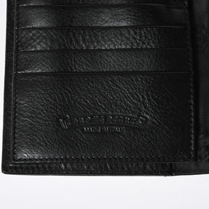 新品未使用 CHROME HEARTS クロムハーツ WAVE CROSS BALL ウェーブ クロスボールボタン レザーウォレット 長財布 ダガー ブラック 中古 4a007535