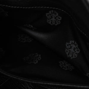 新品未使用 CHROME HEARTS クロムハーツ WAVE CROSS BALL ウェーブ クロスボールボタン レザーウォレット 長財布 ダガー ブラック 中古 4a007535