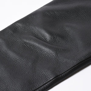 極美品 CHROME HEARTS クロムハーツ レザーパンツ サイズ34 カーフレザー クロスボールボタン ブラック シルバー925 中古 4a007525
