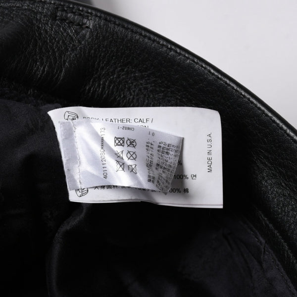 極美品 CHROME HEARTS クロムハーツ レザーパンツ サイズ34 カーフレザー クロスボールボタン ブラック シルバー925 中古 4a007525