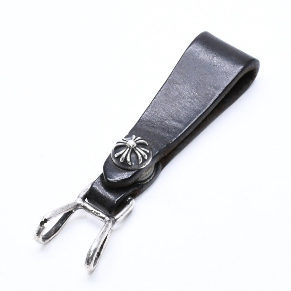 CHROME HEARTS クロムハーツ W BELT LOOP CROSS BUTTON Wベルトループ クロスボタン キーリング レザー 良品 中古 4a007529