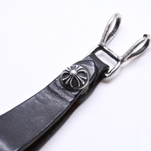 CHROME HEARTS クロムハーツ W BELT LOOP CROSS BUTTON Wベルトループ クロスボタン キーリング レザー 良品 中古 4a007529