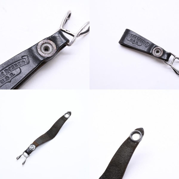 CHROME HEARTS クロムハーツ W BELT LOOP CROSS BUTTON Wベルトループ クロスボタン キーリング レザー 良品 中古 4a007529