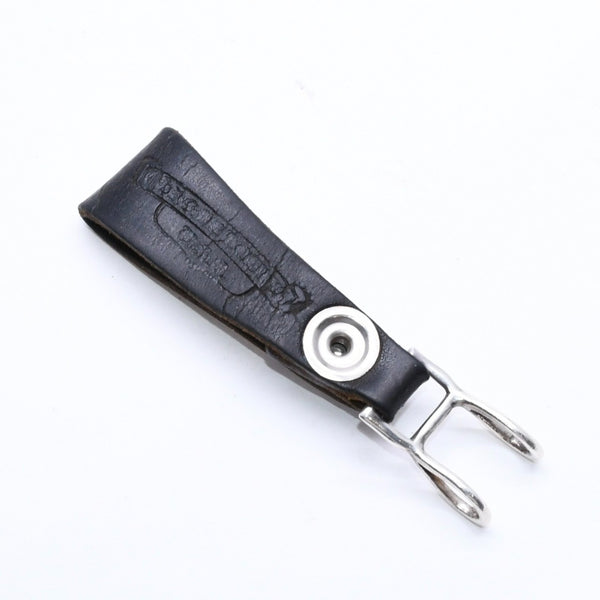 CHROME HEARTS クロムハーツ W BELT LOOP CROSS BUTTON Wベルトループ クロスボタン キーリング レザー 美品 中古 4a007533