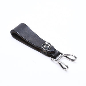 CHROME HEARTS クロムハーツ W BELT LOOP CROSS BUTTON Wベルトループ クロスボタン キーリング レザー 良品 中古 4a007529