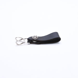 CHROME HEARTS クロムハーツ W BELT LOOP CROSS BUTTON Wベルトループ クロスボタン キーリング レザー 美品 中古 4a007533