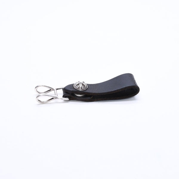 CHROME HEARTS クロムハーツ W BELT LOOP CROSS BUTTON Wベルトループ クロスボタン キーリング レザー 美品 中古 4a007533