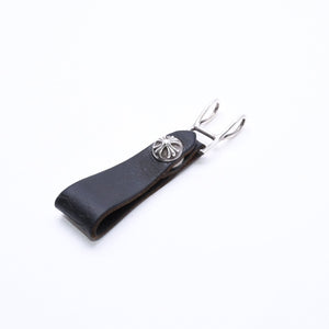 CHROME HEARTS クロムハーツ W BELT LOOP CROSS BUTTON Wベルトループ クロスボタン キーリング レザー 美品 中古 4a007533