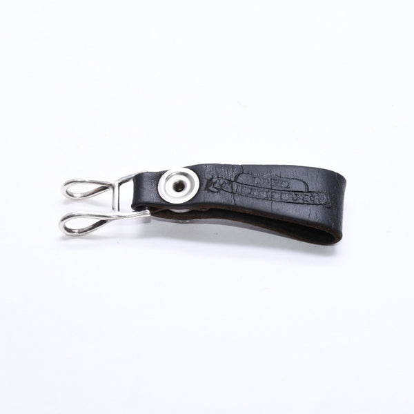 CHROME HEARTS クロムハーツ W BELT LOOP CROSS BUTTON Wベルトループ クロスボタン キーリング レザー 美品 中古 4a007533