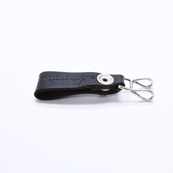 CHROME HEARTS クロムハーツ W BELT LOOP CROSS BUTTON Wベルトループ クロスボタン キーリング レザー 美品 中古 4a007533