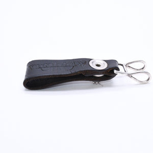 CHROME HEARTS クロムハーツ W BELT LOOP CROSS BUTTON Wベルトループ クロスボタン キーリング レザー 美品 中古 4a007533