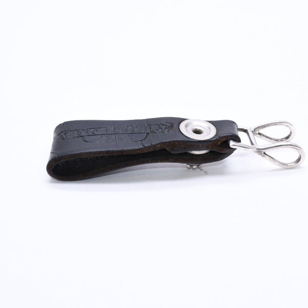 CHROME HEARTS クロムハーツ W BELT LOOP CROSS BUTTON Wベルトループ クロスボタン キーリング レザー 美品 中古 4a007533