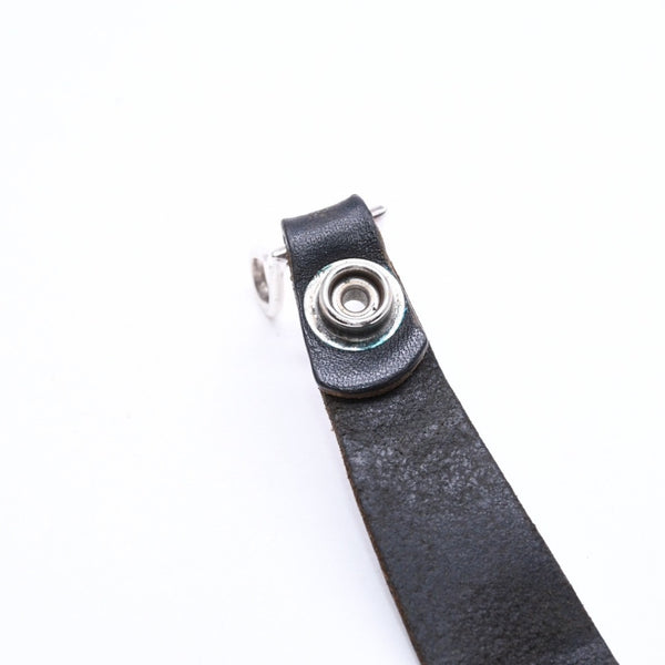 CHROME HEARTS クロムハーツ W BELT LOOP CROSS BUTTON Wベルトループ クロスボタン キーリング レザー 美品 中古 4a007533