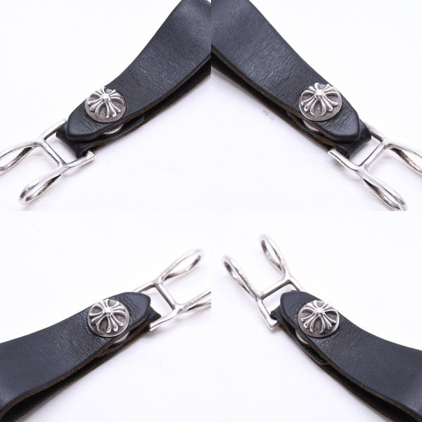 CHROME HEARTS クロムハーツ W BELT LOOP CROSS BUTTON Wベルトループ クロスボタン キーリング レザー 美品 中古 4a007533