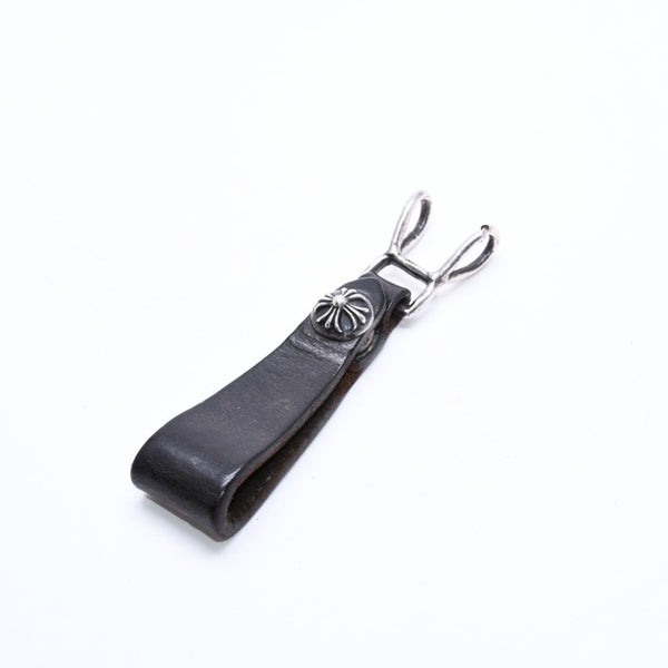 CHROME HEARTS クロムハーツ W BELT LOOP CROSS BUTTON Wベルトループ クロスボタン キーリング レザー 良品 中古 4a007529