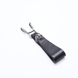CHROME HEARTS クロムハーツ W BELT LOOP CROSS BUTTON Wベルトループ クロスボタン キーリング レザー 良品 中古 4a007529