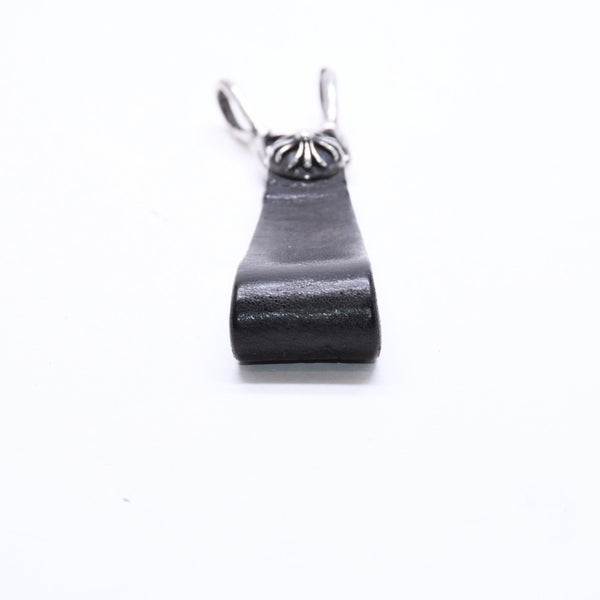 CHROME HEARTS クロムハーツ W BELT LOOP CROSS BUTTON Wベルトループ クロスボタン キーリング レザー 良品 中古 4a007529